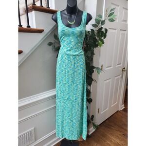 Gap Women's Green Cotton Scoop Neck Sleeveless Casual Long Maxi Dress Size Small